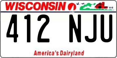 WI license plate 412NJU