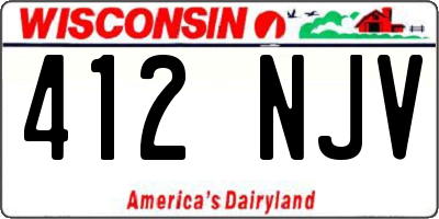 WI license plate 412NJV