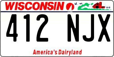 WI license plate 412NJX