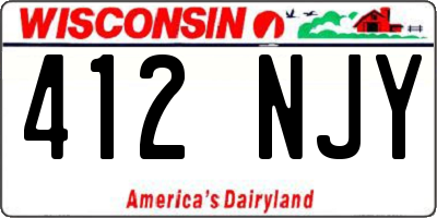 WI license plate 412NJY