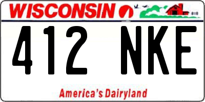 WI license plate 412NKE