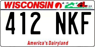 WI license plate 412NKF