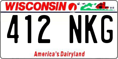 WI license plate 412NKG