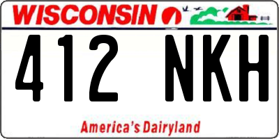 WI license plate 412NKH