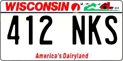 WI license plate 412NKS