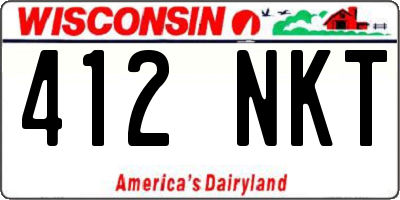 WI license plate 412NKT