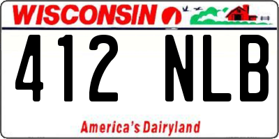 WI license plate 412NLB
