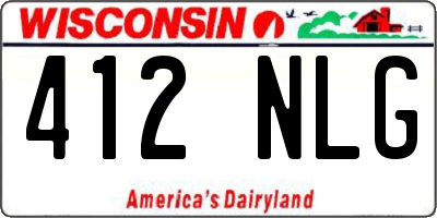 WI license plate 412NLG