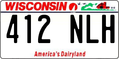 WI license plate 412NLH