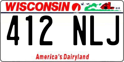 WI license plate 412NLJ