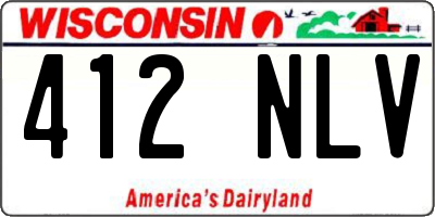 WI license plate 412NLV