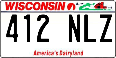 WI license plate 412NLZ