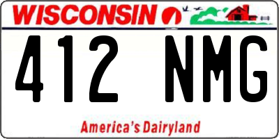 WI license plate 412NMG