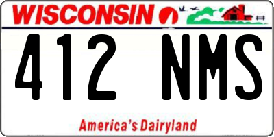 WI license plate 412NMS