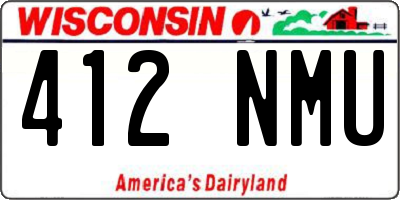 WI license plate 412NMU