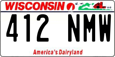 WI license plate 412NMW