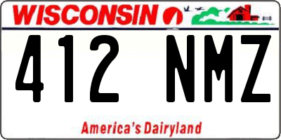 WI license plate 412NMZ