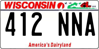 WI license plate 412NNA