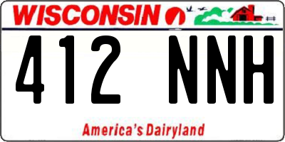 WI license plate 412NNH