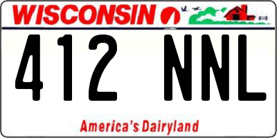 WI license plate 412NNL