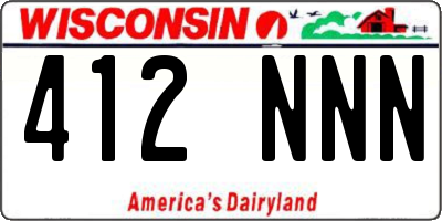 WI license plate 412NNN