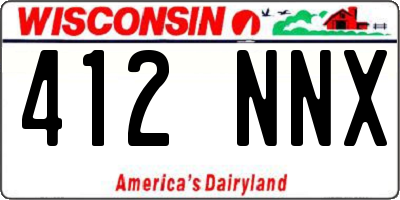 WI license plate 412NNX