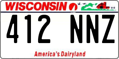 WI license plate 412NNZ