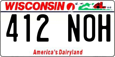 WI license plate 412NOH