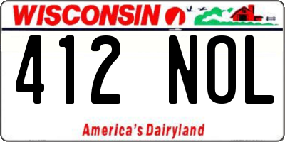 WI license plate 412NOL