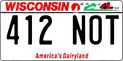 WI license plate 412NOT
