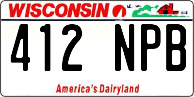 WI license plate 412NPB