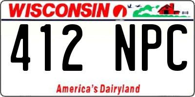 WI license plate 412NPC