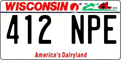 WI license plate 412NPE