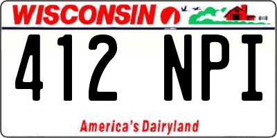 WI license plate 412NPI