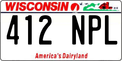 WI license plate 412NPL