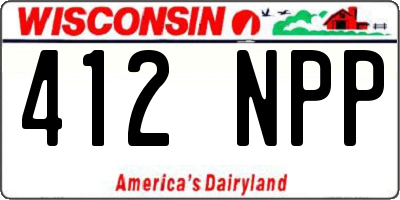 WI license plate 412NPP