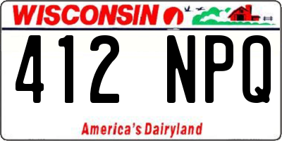 WI license plate 412NPQ