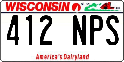 WI license plate 412NPS