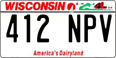 WI license plate 412NPV