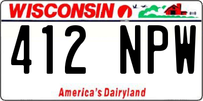 WI license plate 412NPW