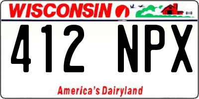 WI license plate 412NPX