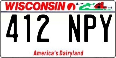 WI license plate 412NPY