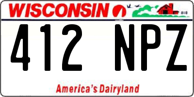 WI license plate 412NPZ