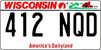 WI license plate 412NQD