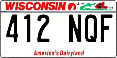 WI license plate 412NQF