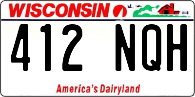 WI license plate 412NQH