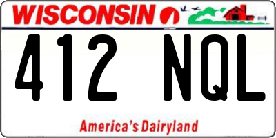 WI license plate 412NQL