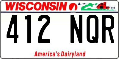 WI license plate 412NQR