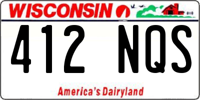 WI license plate 412NQS