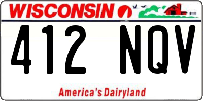 WI license plate 412NQV